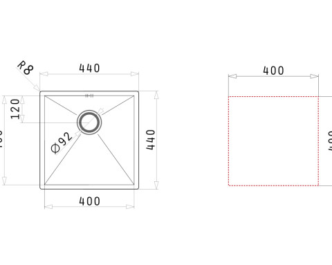 CHẬU RỬA BÁT TETRAGON 1B