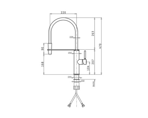 VÒI RỬA BÁT CORNETTA BLACK RUBBER