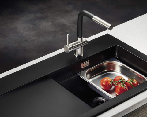 VÒI RỬA BÁT CAPRICCIO STAINLESS STEEL PEARL BLACK